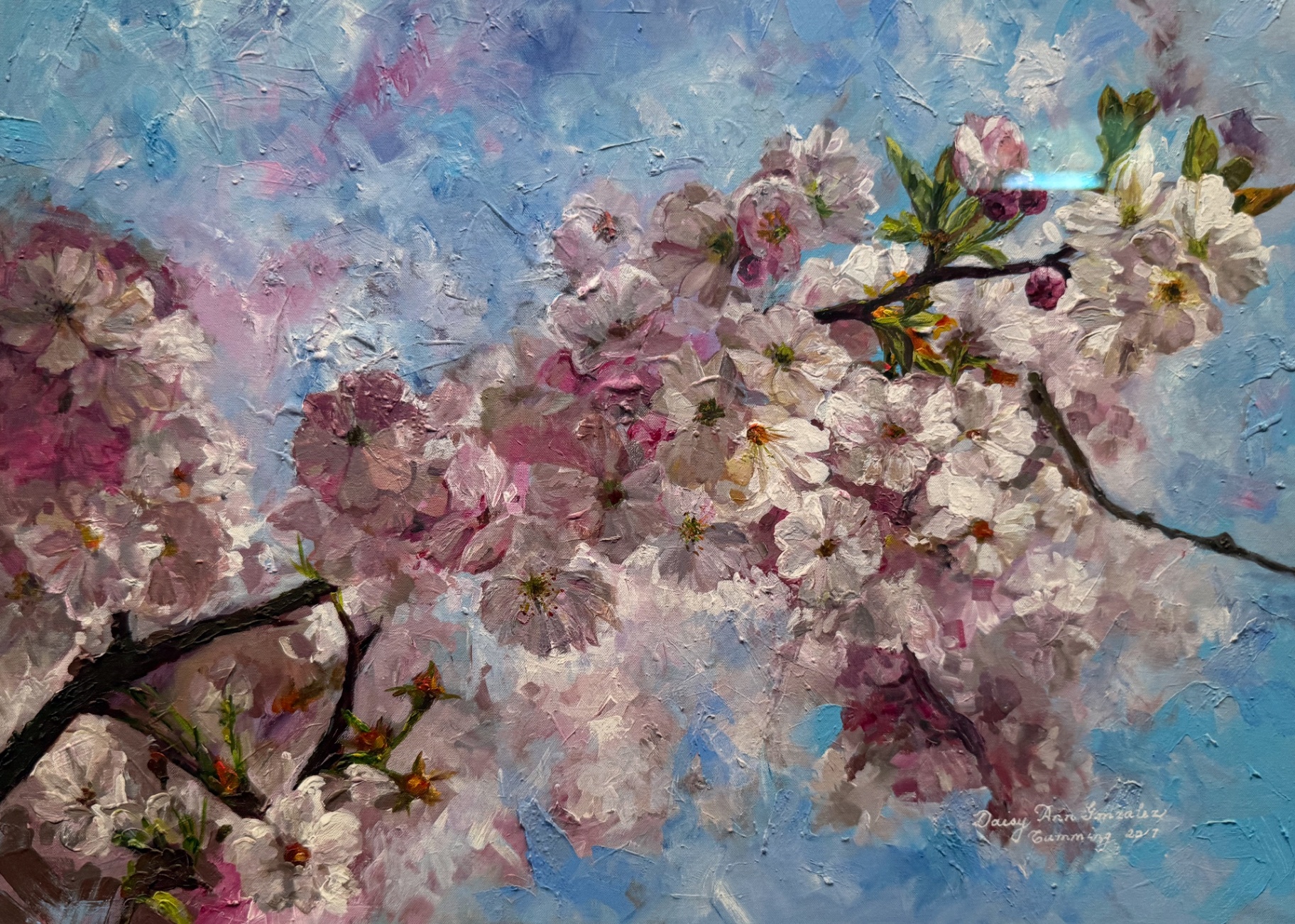 Cherry blossom painting by Daisy Ann Gonzalez